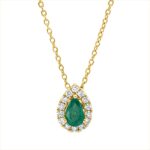 Collier Gelbgold 18kt 0,10 Diamantschmuck Farbstein 0,21 ct - 4P077