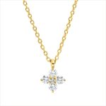 Collier Gelbgold 18kt 0,15 Diamantschmuck mit 5 Diamanten - 4P078
