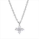 Collier Weißgold 18kt 0,15 Diamantschmuck mit 5 Diamanten - 4P078