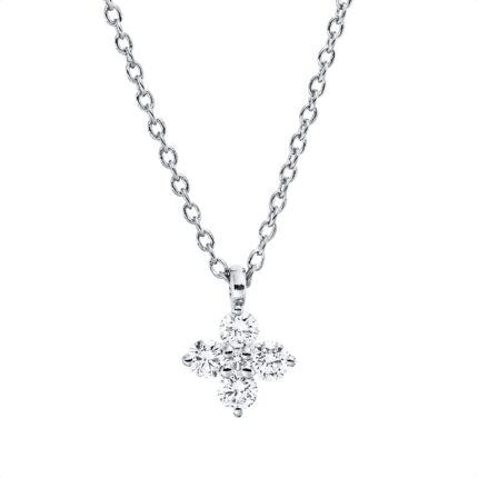 Collier Weißgold 18kt 0,15 Diamantschmuck mit 5 Diamanten - 4P078