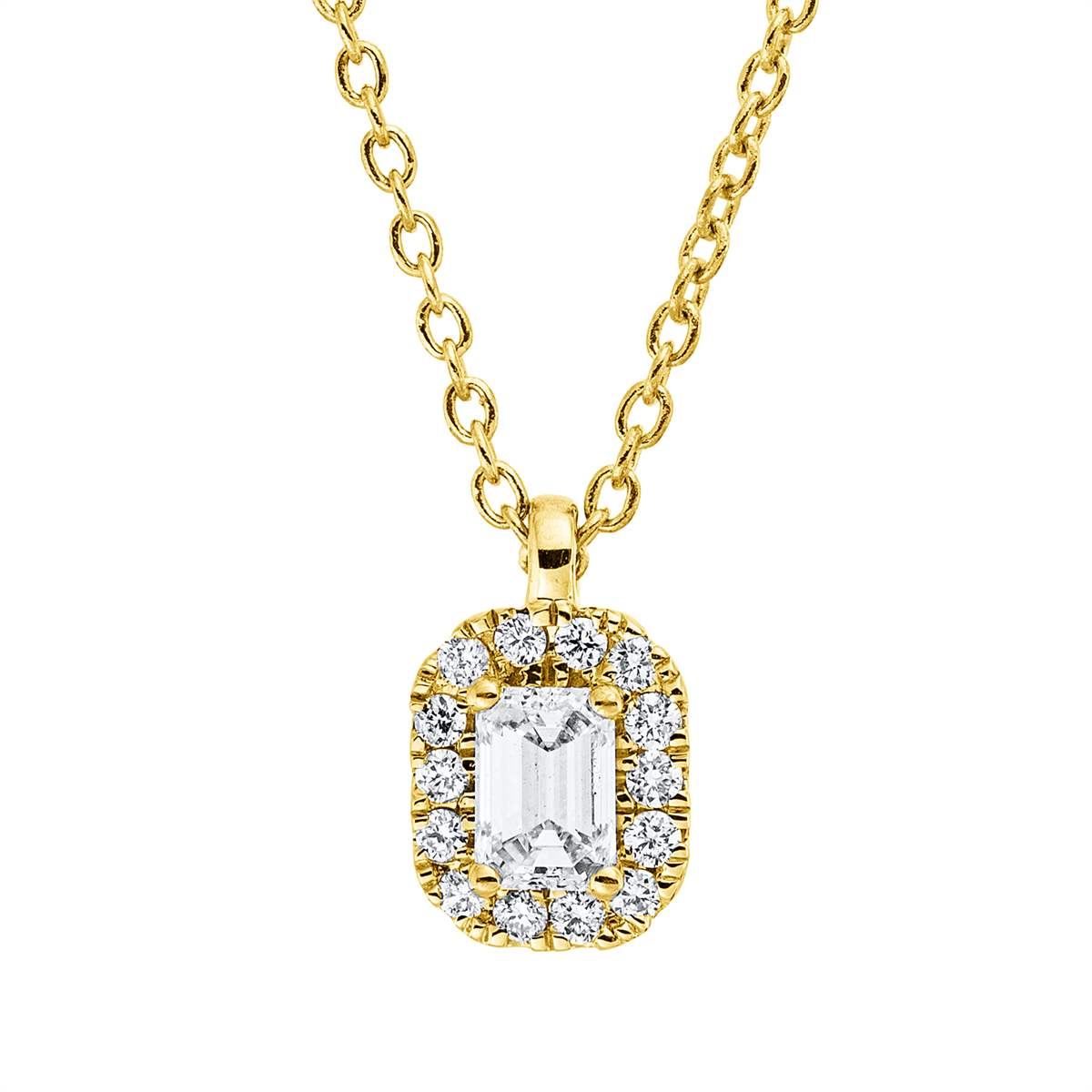 4P079G Collier Gelbgold 18kt 0,20 Diamantschmuck mit 15 Diamanten - 4P079 – Bild 1