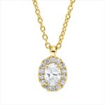Collier Gelbgold 18kt 0,11 Diamantschmuck mit 15 Diamanten - 4P080