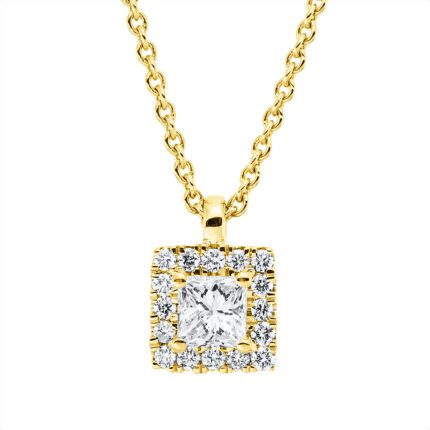 Collier Gelbgold 18kt 0,20 Diamantschmuck mit 17 Diamanten - 4P082