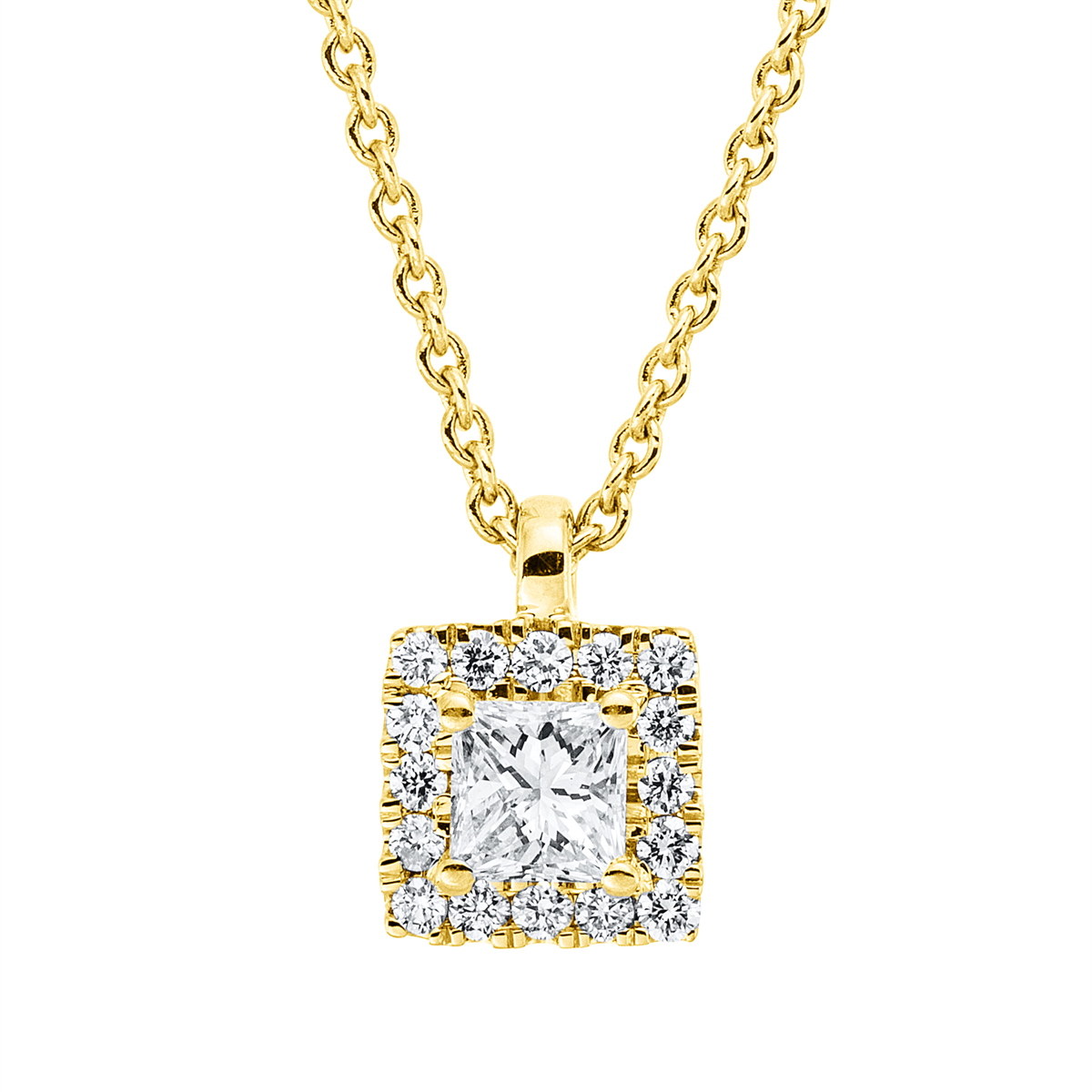 4P082G Collier Gelbgold 18kt 0,21 Diamantschmuck mit 17 Diamanten - 4P082 – Bild 1