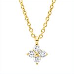 Collier Gelbgold 18kt 0,10 Diamantschmuck mit 4 Diamanten - 4P083
