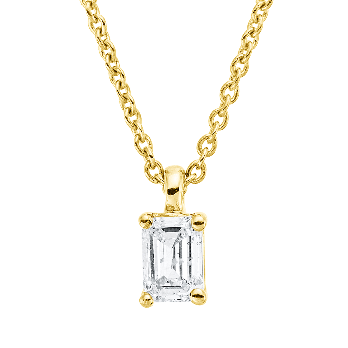 4P085G Collier 4er-Krappe Gelbgold 18kt 0,19 Diamantschmuck mit 1 Diamanten - 4P085 – Bild 1
