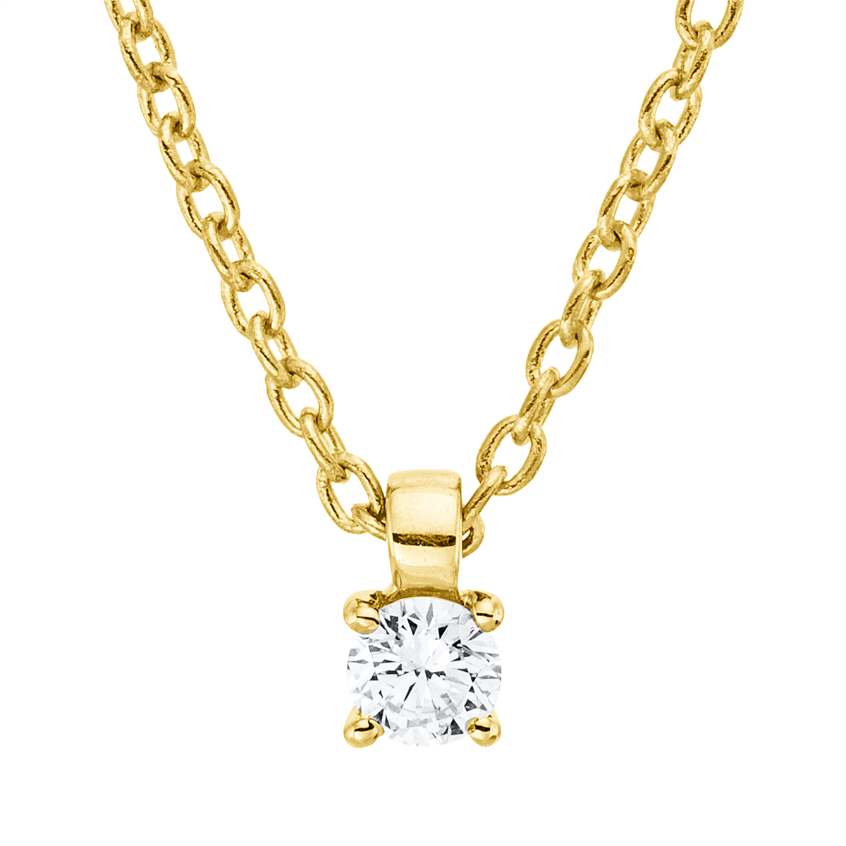 4P105G Collier 4er-Krappe Gelbgold 18kt 0,05 Diamantschmuck mit 1 Diamanten - 4P105 – Bild 1