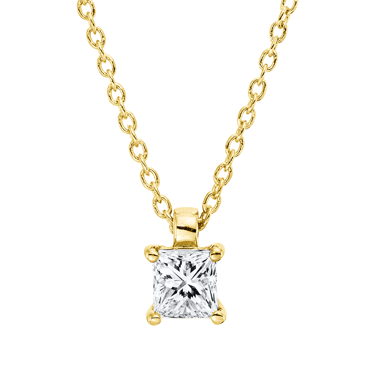 4P106G Collier 4er-Krappe Gelbgold 18kt 0,26 Diamantschmuck mit 1 Diamanten - 4P106 – Bild 1