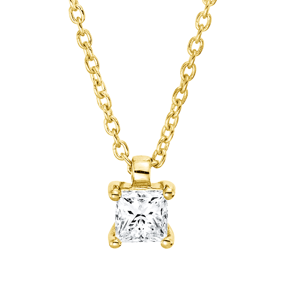 4P107G Collier 4er-Krappe Gelbgold 18kt 0,20 Diamantschmuck mit 1 Diamanten - 4P107 – Bild 1