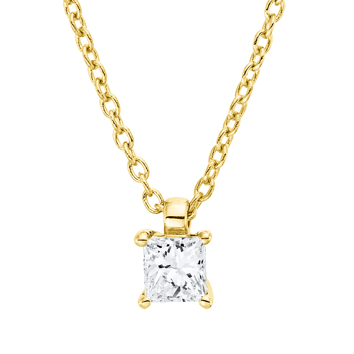 4P108G Collier 4er-Krappe Gelbgold 18kt 0,16 Diamantschmuck mit 1 Diamanten - 4P108 – Bild 1