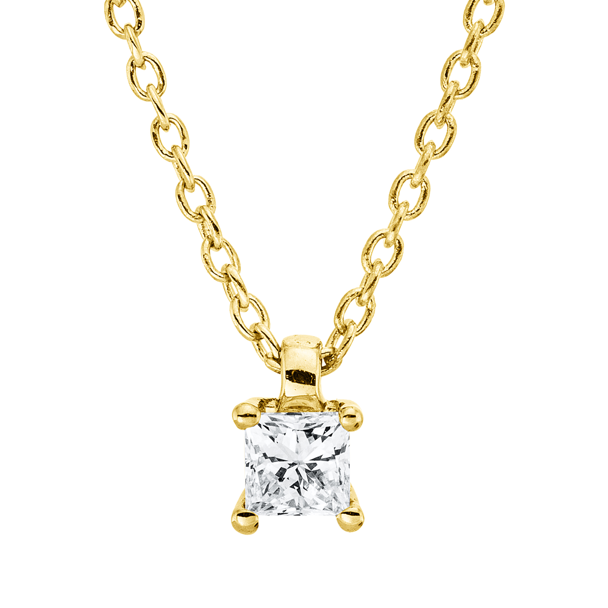 4P109G Collier 4er-Krappe Gelbgold 18kt 0,10 Diamantschmuck mit 1 Diamanten - 4P109 – Bild 1