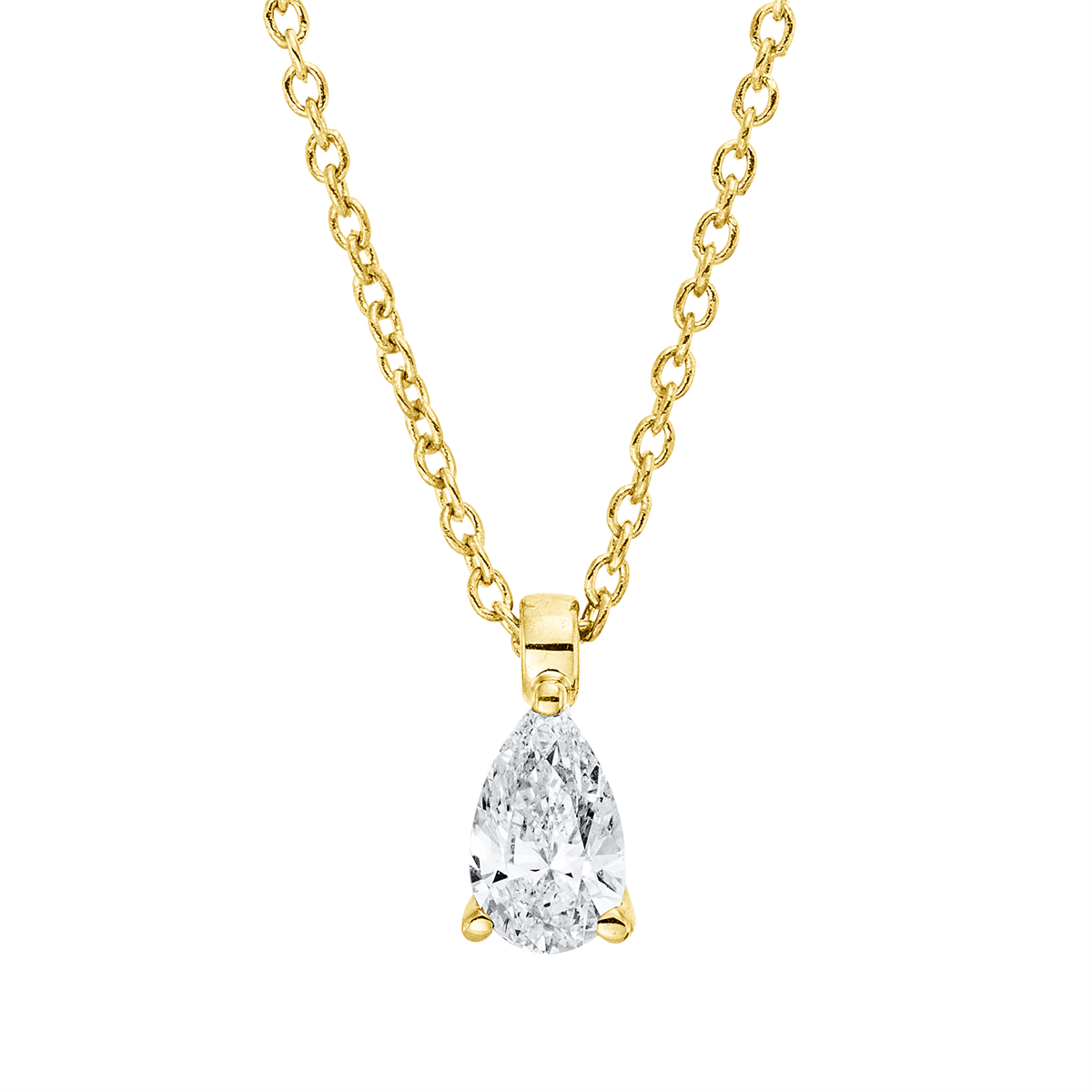 4P110G Collier 3er-Krappe Gelbgold 18kt 0,25 Diamantschmuck mit 1 Diamanten - 4P110 – Bild 1