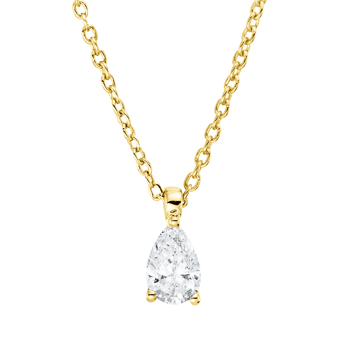 4P111G Collier 3er-Krappe Gelbgold 18kt 0,20 Diamantschmuck mit 1 Diamanten - 4P111 – Bild 1