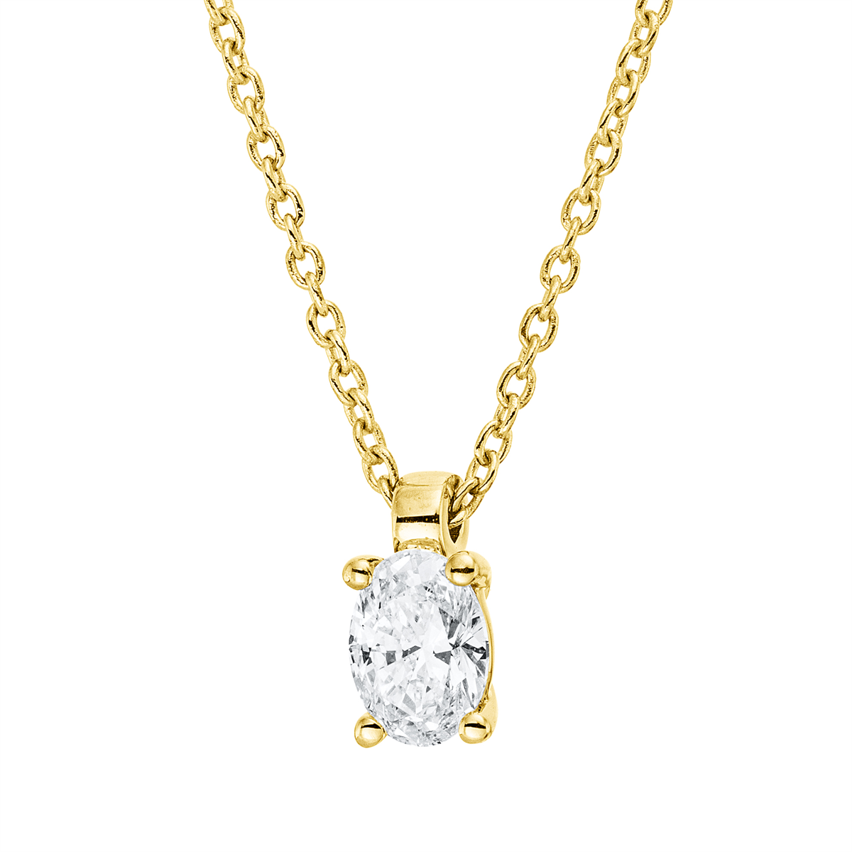 4P114G Collier 4er-Krappe Gelbgold 18kt 0,25 Diamantschmuck mit 1 Diamanten - 4P114 – Bild 1