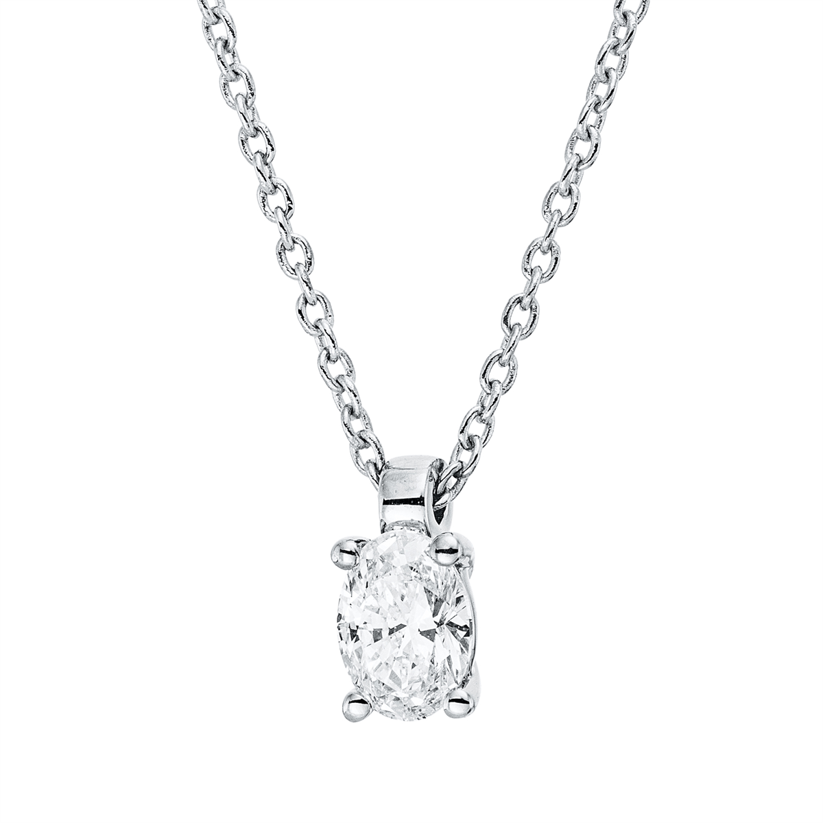 4P114W Collier 4er-Krappe Weißgold 18kt 0,25 Diamantschmuck mit 1 Diamanten - 4P114 – Bild 1