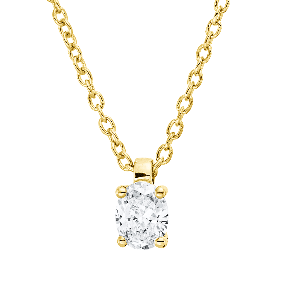 4P116G Collier 4er-Krappe Gelbgold 18kt 0,17 Diamantschmuck mit 1 Diamanten - 4P116 – Bild 1