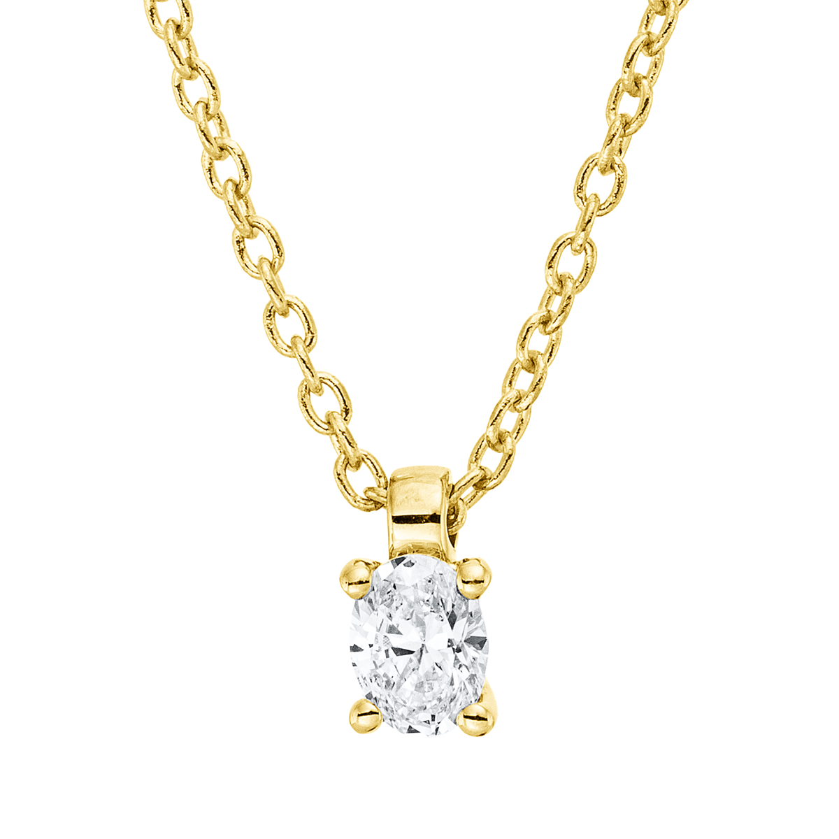 4P117G Collier 4er-Krappe Gelbgold 18kt 0,10 Diamantschmuck mit 1 Diamanten - 4P117 – Bild 1