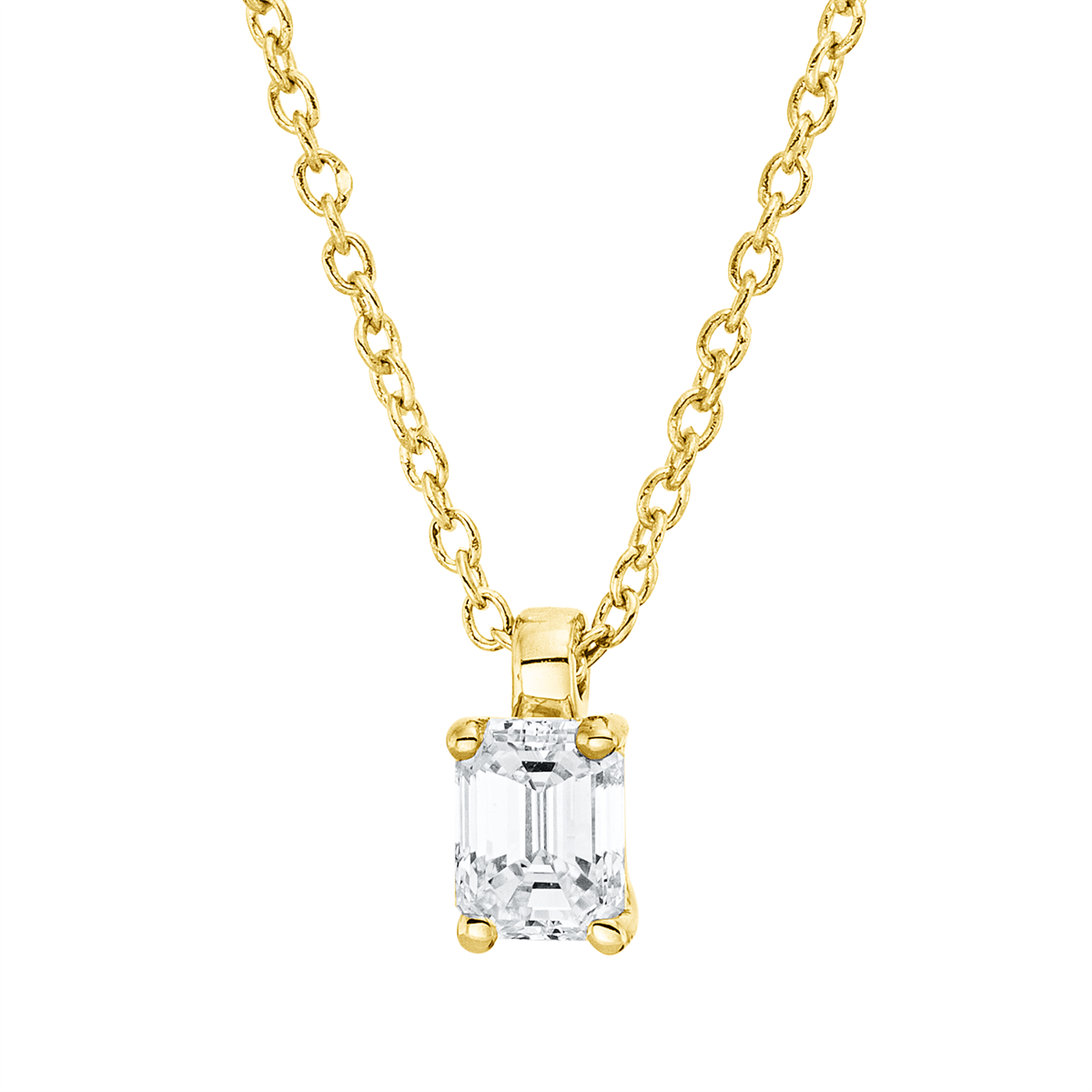 4P118G Collier 4er-Krappe Gelbgold 18kt 0,27 Diamantschmuck mit 1 Diamanten - 4P118 – Bild 1