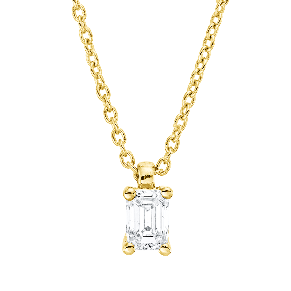 4P119G Collier 4er-Krappe Gelbgold 18kt 0,20 Diamantschmuck mit 1 Diamanten - 4P119 – Bild 1