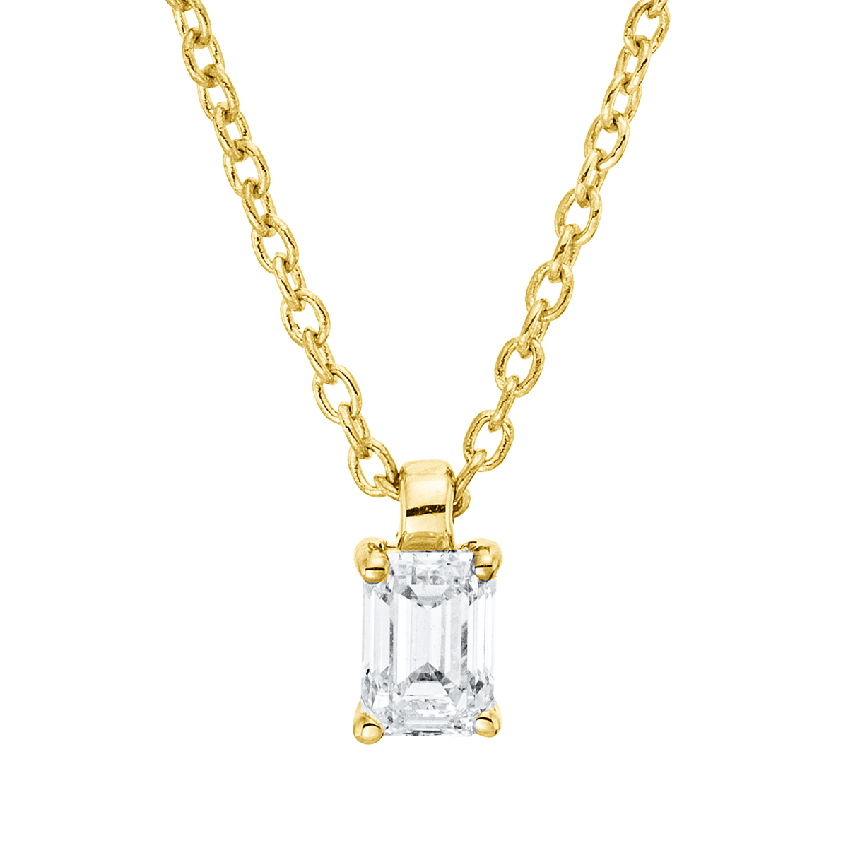 4P120G Collier 4er-Krappe Gelbgold 18kt 0,16 Diamantschmuck mit 1 Diamanten - 4P120 – Bild 1