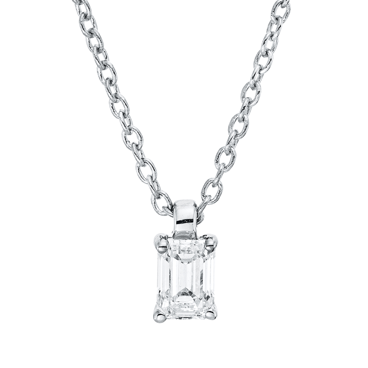 4P120W Collier 4er-Krappe Weißgold 18kt 0,16 Diamantschmuck mit 1 Diamanten - 4P120 – Bild 1