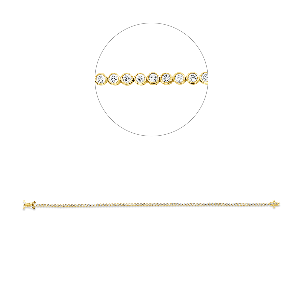 5F936G Armband Gelbgold 18kt 1,02 Diamantschmuck mit 85 Diamanten - 5F936 – Bild 1