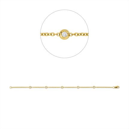Armband Gelbgold 18kt 0,16 Diamantschmuck mit 5 Diamanten - 5G016