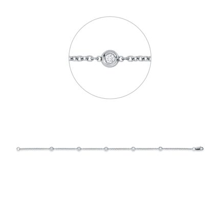 Armband Weißgold 18kt 0,16 Diamantschmuck mit 5 Diamanten - 5G016