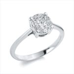 Baguette Weißgold 18kt 0,59 Diamantringe mit 5 Diamanten - 1D666