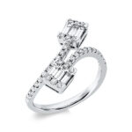 Baguette Weißgold 18kt 0,62 Diamantringe mit 40 Diamanten - 1DO56