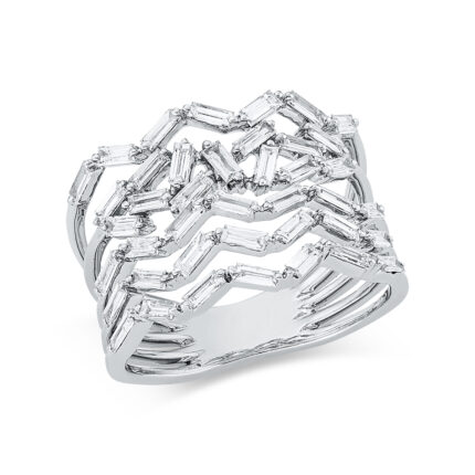 Baguette Weißgold 18kt 0,95 Diamantringe mit 41 Diamanten - 1DR34