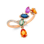 Farbstein Rosegold 18kt 0,10 Diamantringe Farbstein 1,76 ct - 1DR69