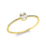 Baguette Gelbgold 18kt 0,12 Diamantringe mit 29 Diamanten - 1DX27
