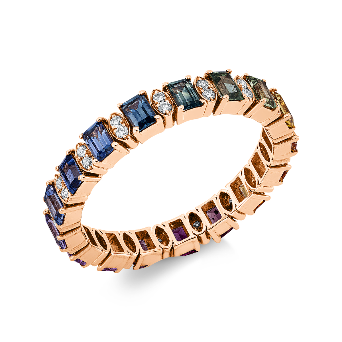 1GJ36R Farbstein Rosegold 18kt 0,16 Diamantringe Farbstein 1,56 ct - 1GJ36 – Bild 1