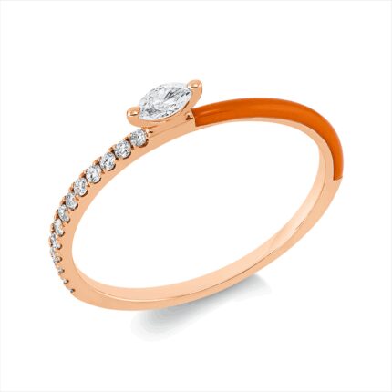 Solitaeire Rosegold 18kt 0,17 Diamantringe Farbstein 0,05 ct - 1GN19