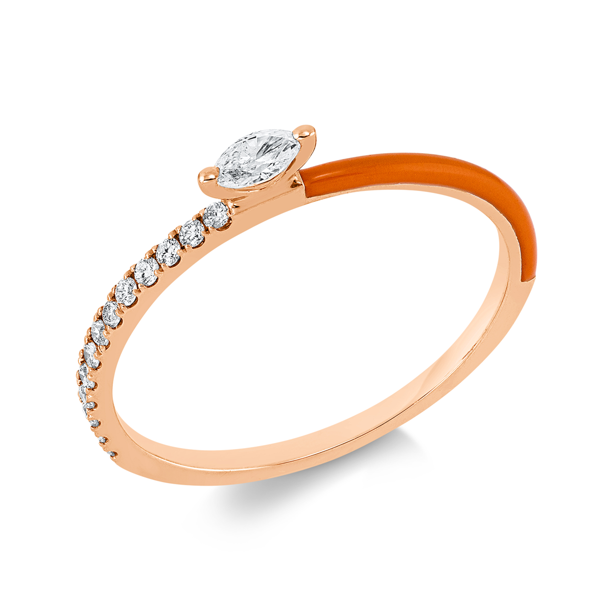 1GN19R Solitaeire Rosegold 18kt 0,17 Diamantringe Farbstein 0,05 ct - 1GN19 – Bild 1