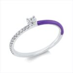 Solitaeire Weißgold 18kt 0,18 Diamantringe Farbstein 0,05 ct - 1GN20