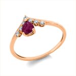 Farbstein Rosegold 18kt 0,13 Diamantringe Farbstein 0,39 ct - 1GR34