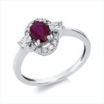 Farbstein Weißgold 18kt 0,29 Diamantringe Farbstein 0,51 ct - 1GR47