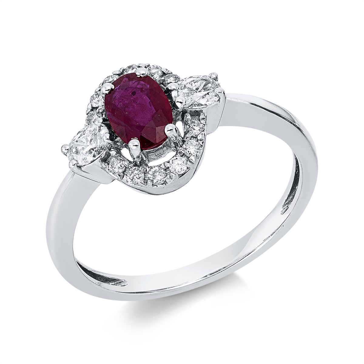 1GR47W Farbstein Weißgold 18kt 0,29 Diamantringe Farbstein 0,51 ct - 1GR47 – Bild 1