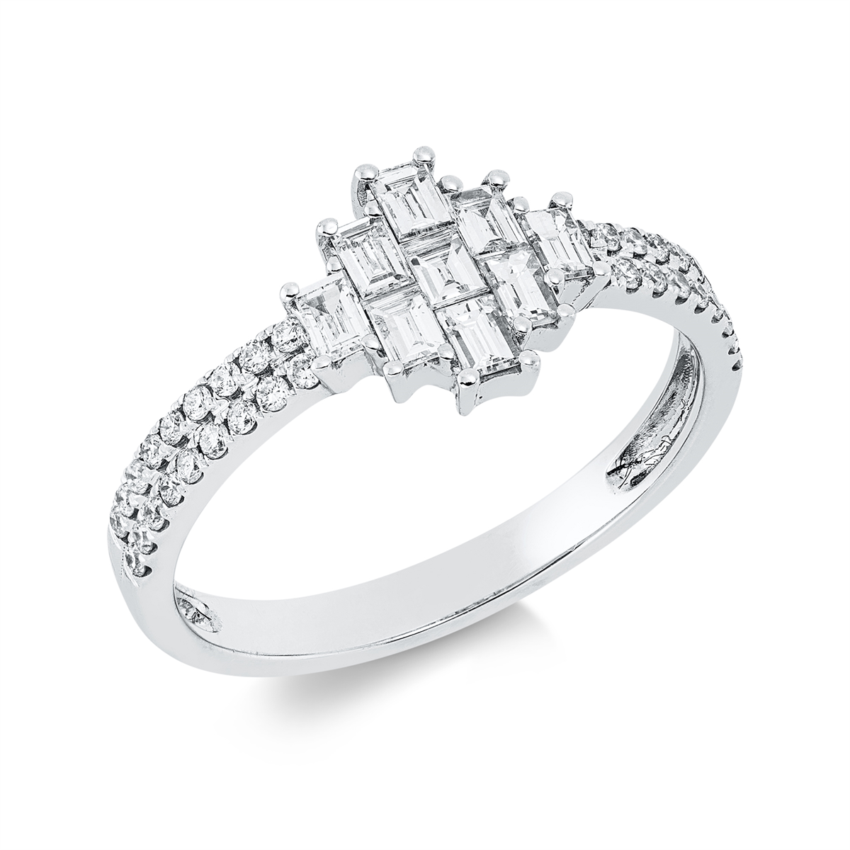 1GV22W Baguette Weißgold 18kt 0,59 Diamantringe mit 45 Diamanten - 1GV22 – Bild 1