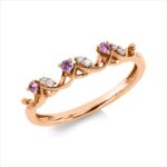 Farbstein Rosegold 18kt 0,03 Diamantringe Farbstein 0,08 ct - 1HU80