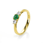 Farbstein Gelbgold 18kt 0,22 Diamantringe Farbstein 0,26 ct - 1I736