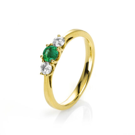 Farbstein Gelbgold 18kt 0,22 Diamantringe Farbstein 0,26 ct - 1I736