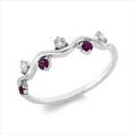 Farbstein Weißgold 18kt 0,10 Diamantringe Farbstein 0,12 ct - 1IA38