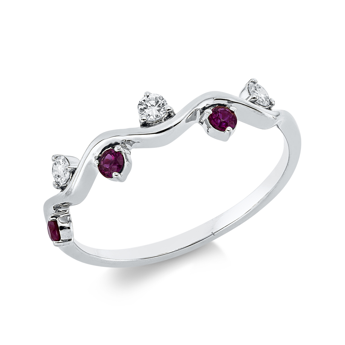 1IA38W Farbstein Weißgold 18kt 0,10 Diamantringe Farbstein 0,12 ct - 1IA38 – Bild 1