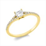 Solitaeire 4er-Krappe Gelbgold 18kt 0,43 Diamantringe mit 29 Diamanten - 1ID37