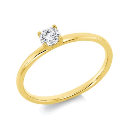 Solitaeire 4er-Krappe Gelbgold 18kt 0,25 Diamantringe mit 1 Diamanten - 1ID58