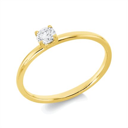 Solitaeire 4er-Krappe Gelbgold 18kt 0,20 Diamantringe mit 1 Diamanten - 1ID89