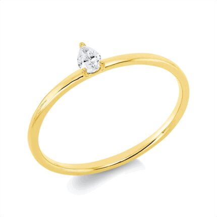 Solitaeire 3er-Krappe Gelbgold 18kt 0,10 Diamantringe mit 1 Diamanten - 1IE11